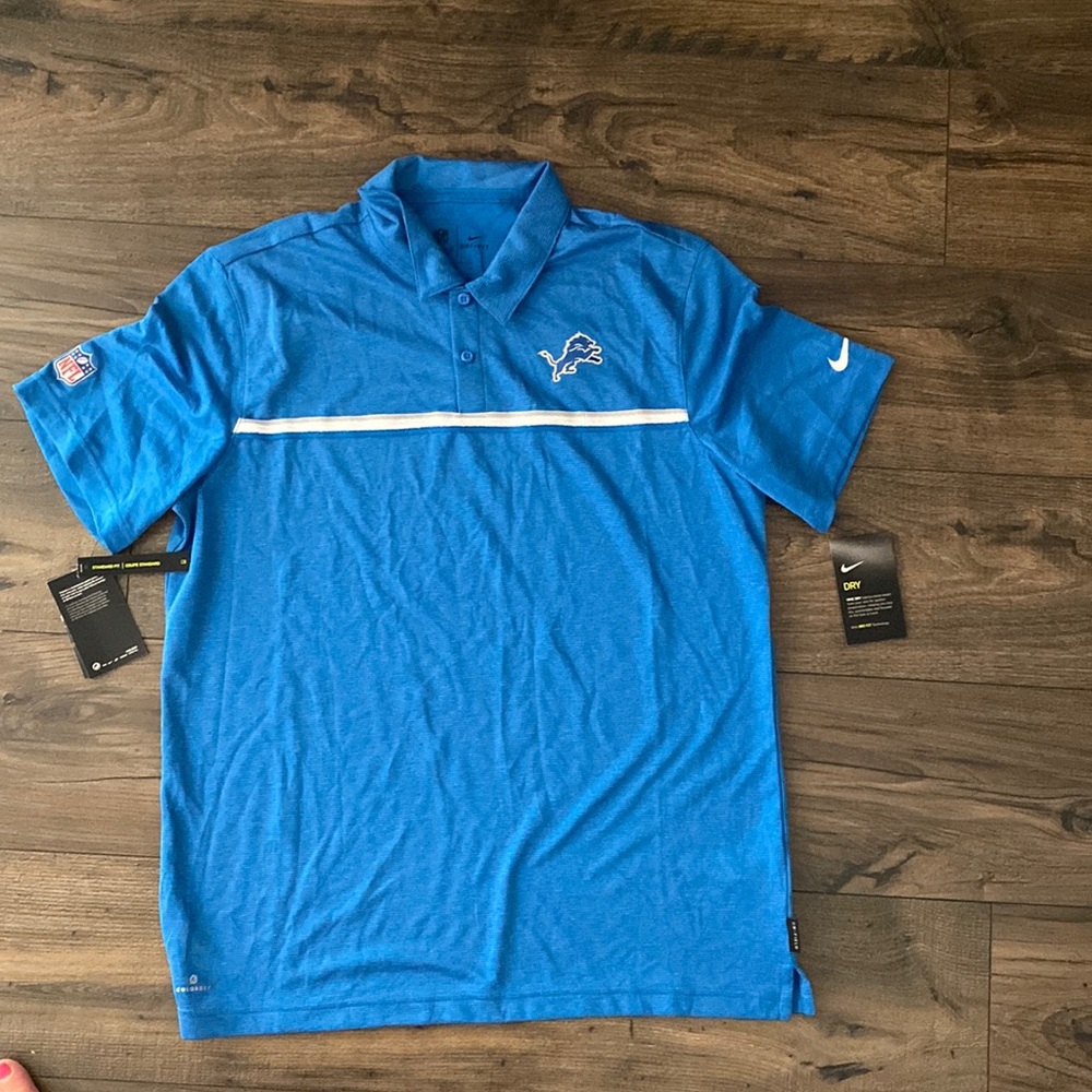 Nike NFLdri-fit Detroit lions collar shirt NWT size large